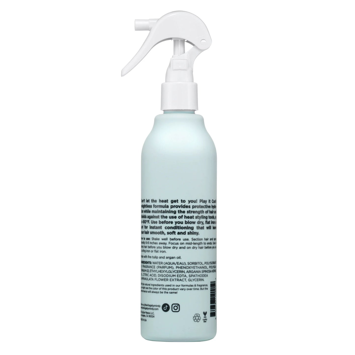 Hair Tools Set: Ceramic Heated Blow Dryer Brush Straightener and Play It Cool Argan Oil Heat Protectant Spray