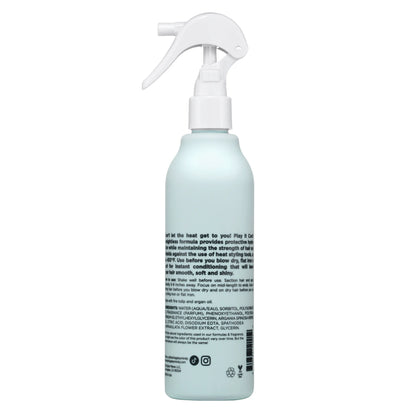 Hair Tools Set: Ceramic Heated Blow Dryer Brush Straightener and Play It Cool Argan Oil Heat Protectant Spray